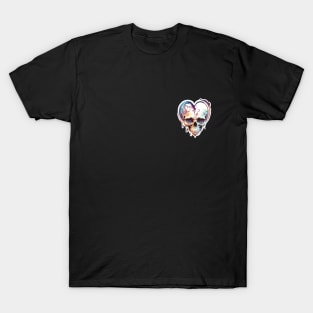 Colorful Heart Shaped Skull T-Shirt